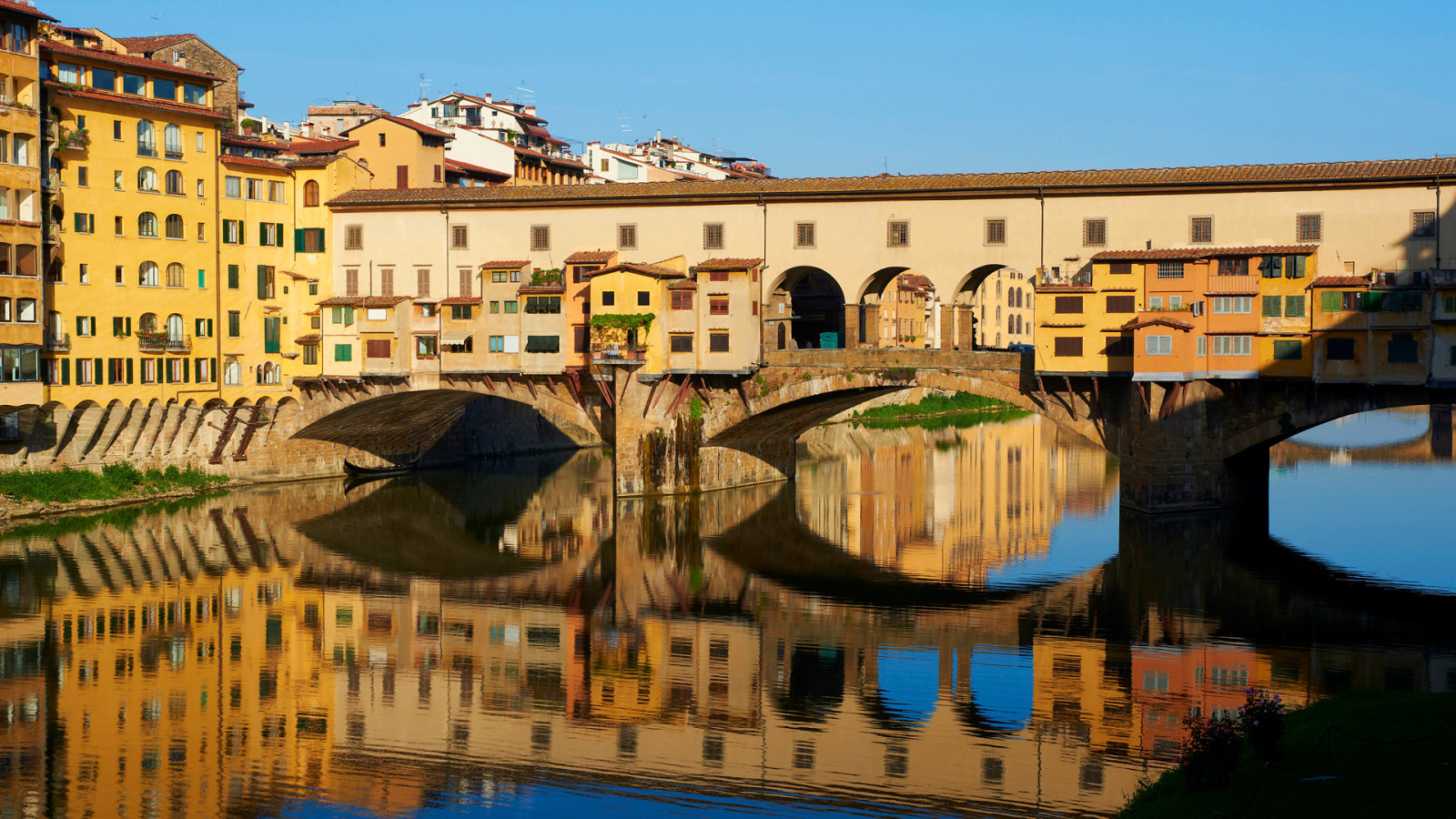 sungai, rumah, Italia, Jembatan, Florence, Jembatan tua, Firenze, Arno