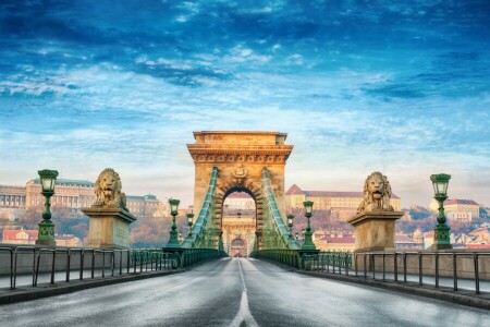 ぼかす, ボケ, ブダペスト, 夜明けの空雲, ハンガリー, 私の惑星, 夏, セーチェーニ鎖橋