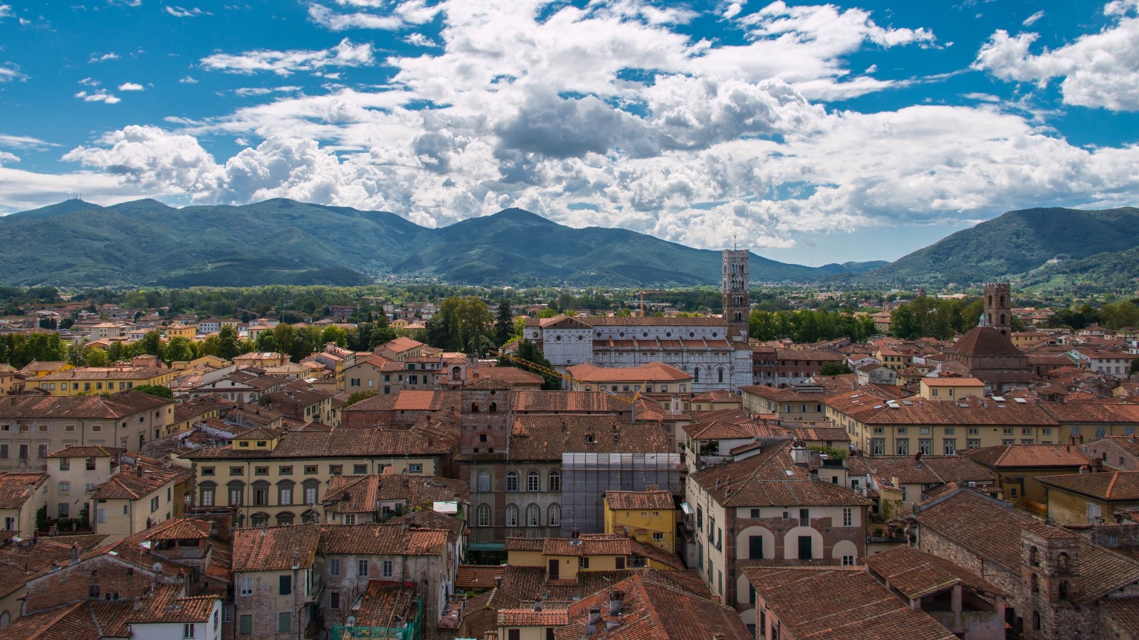 gunung, rumah, Italia, panorama, bangunan, atap, Tuscany, Lucca