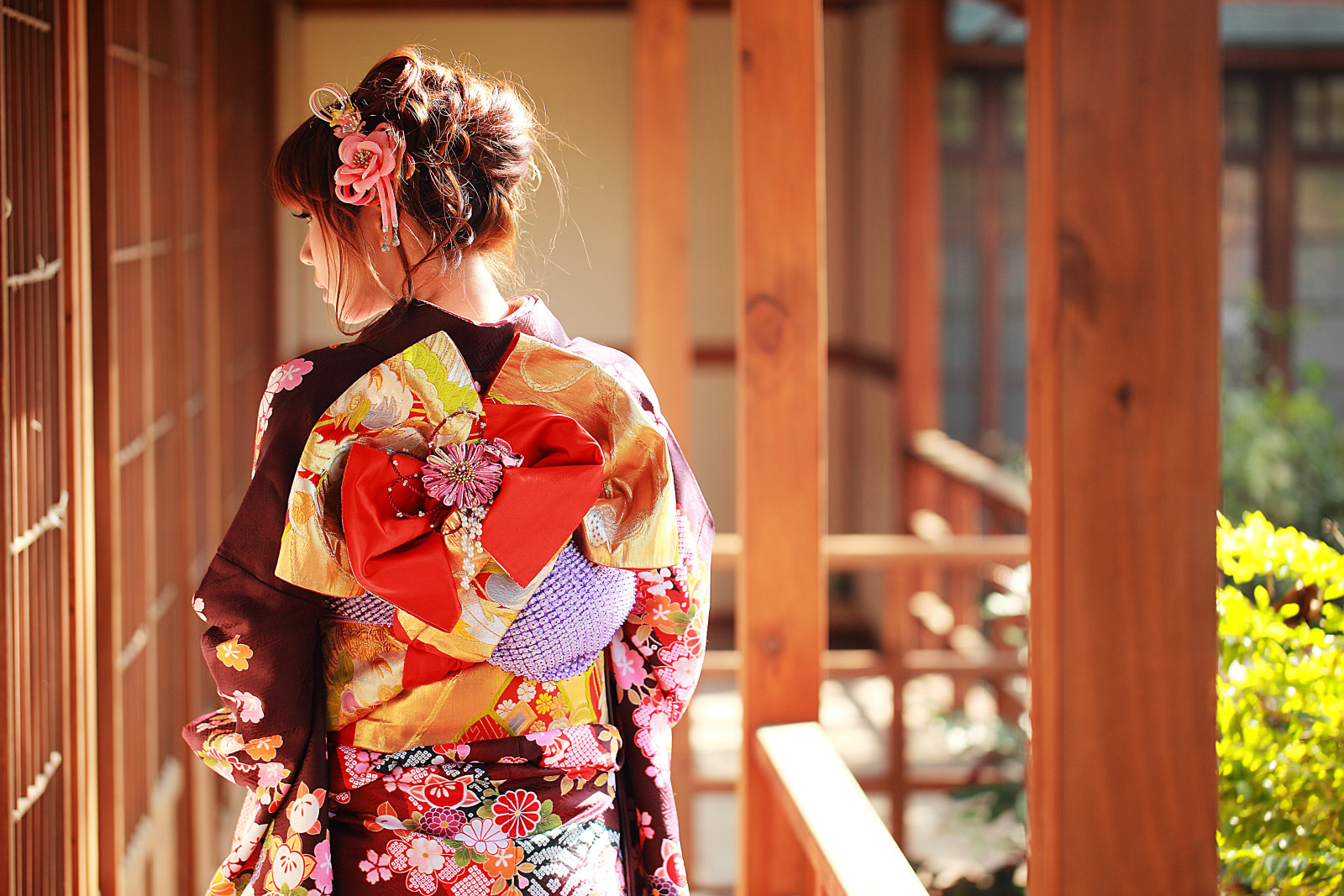 wajah, musim panas, gaya, Asia, pakaian, kimono