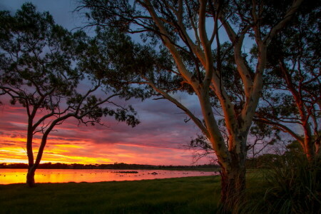 オーストラリア, 大きな沼, 日没