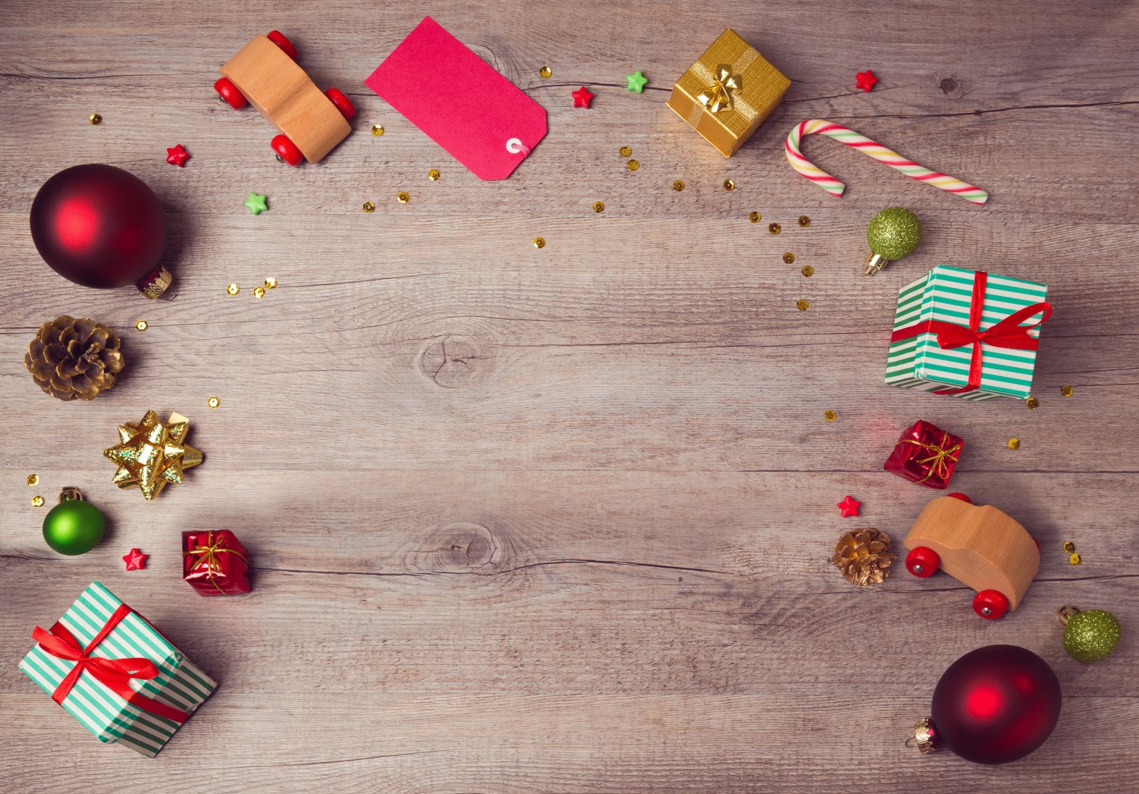 新年, 圣诞, 木, 装饰, 快活的, 礼品