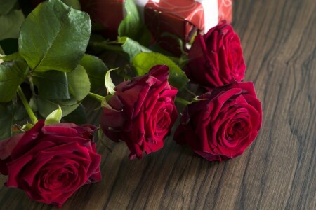 贈り物, 愛, 赤, 赤いバラ, ロマンチック, バラ, バレンタインデー