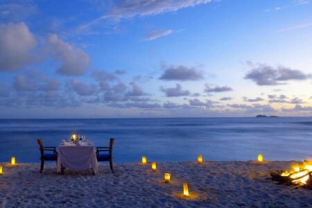 ビーチ, ろうそく, 晩ごはん, ロマンス, ロマンチック, 火災, 海