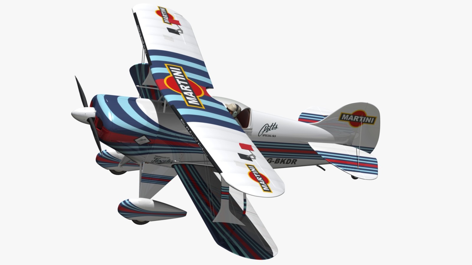복엽 비행기, 3D 모델, 피츠 S1 마티니