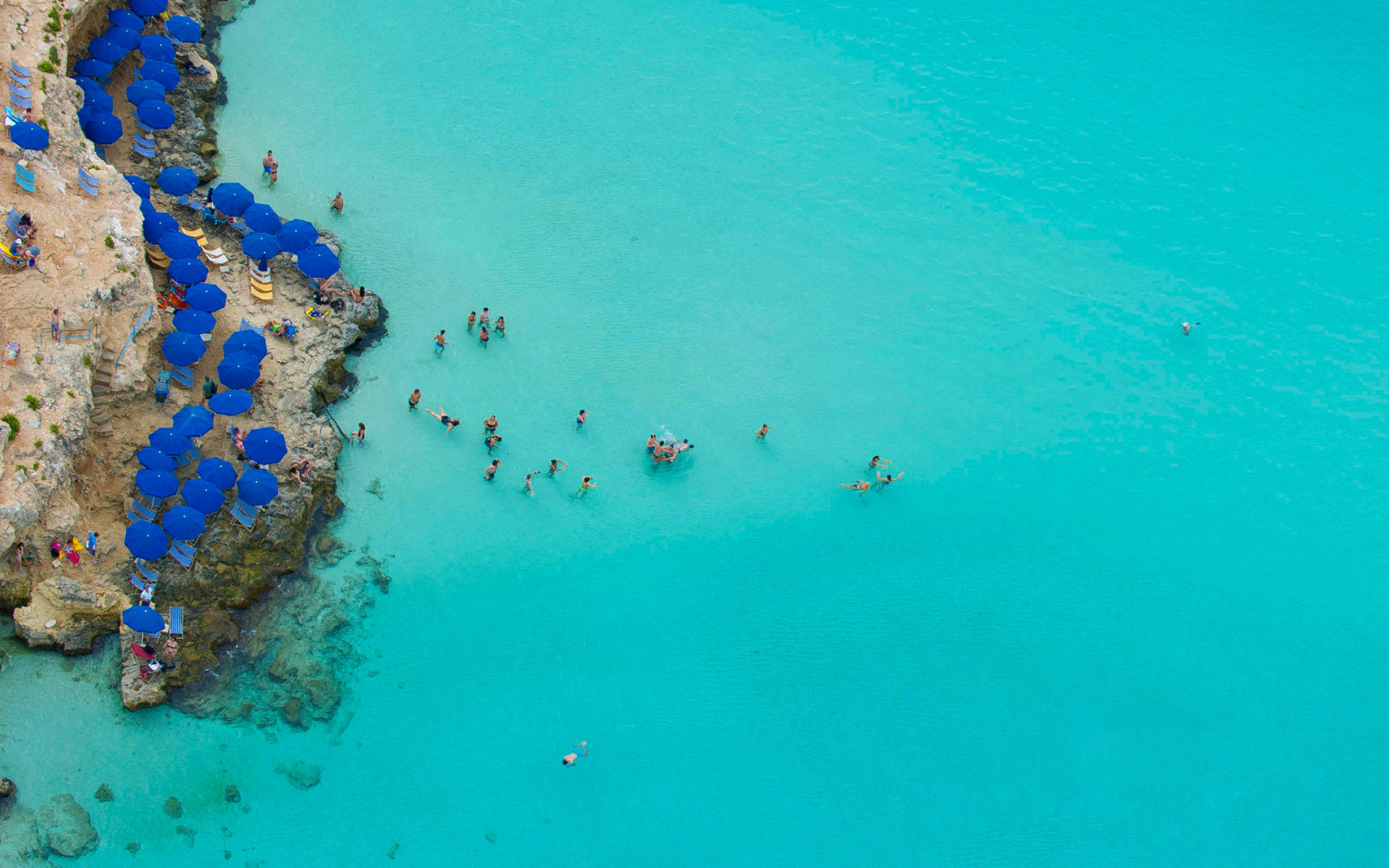 海, 傘, 岩, マルタ, 青い珊瑚礁, コミノ