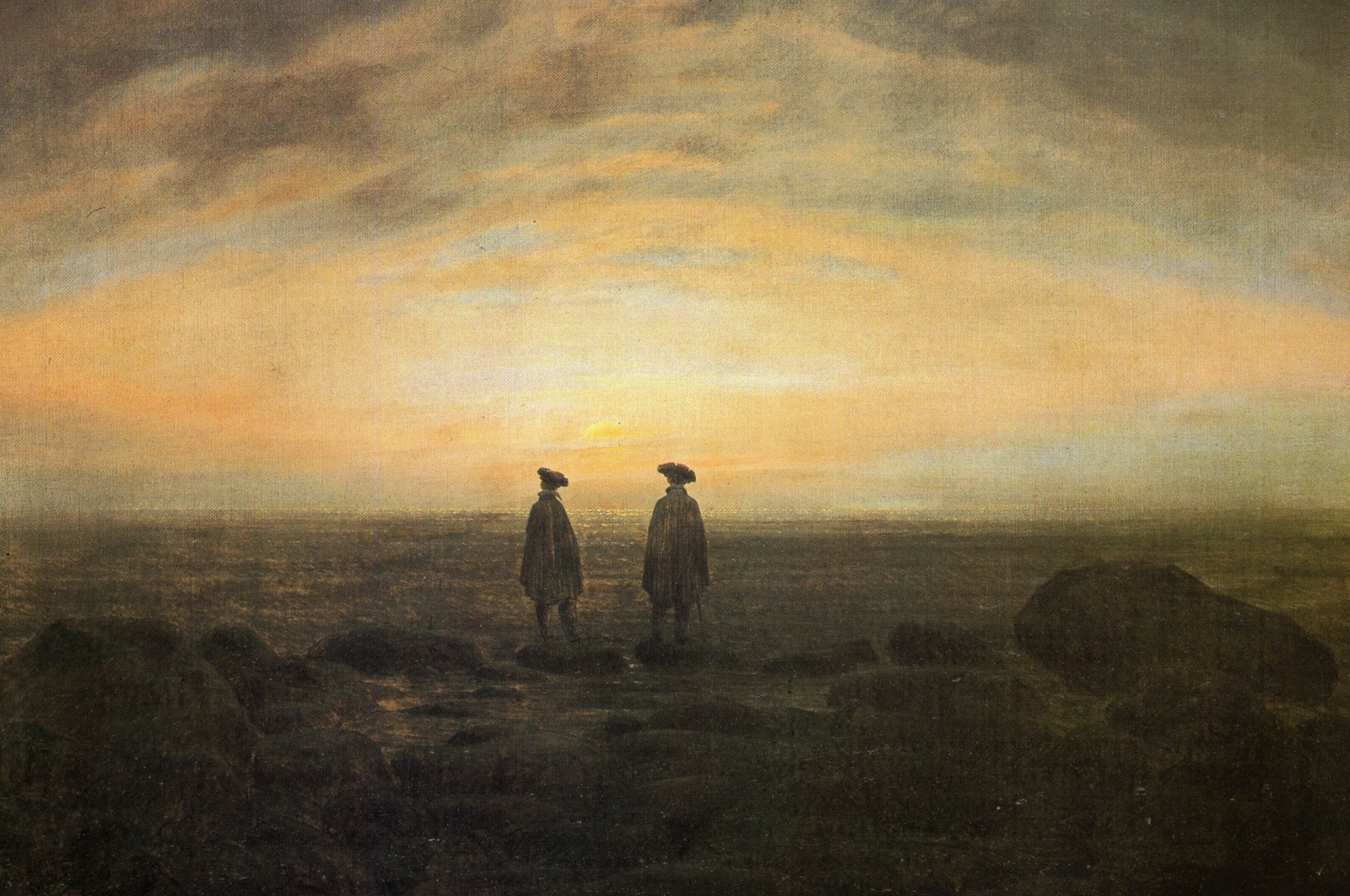 gambar, aliran, Caspar David Friedrich, Dua Pria di pinggir laut