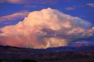 hẻm núi, đám mây, sét đánh, Thiên nhiên, cơn bão