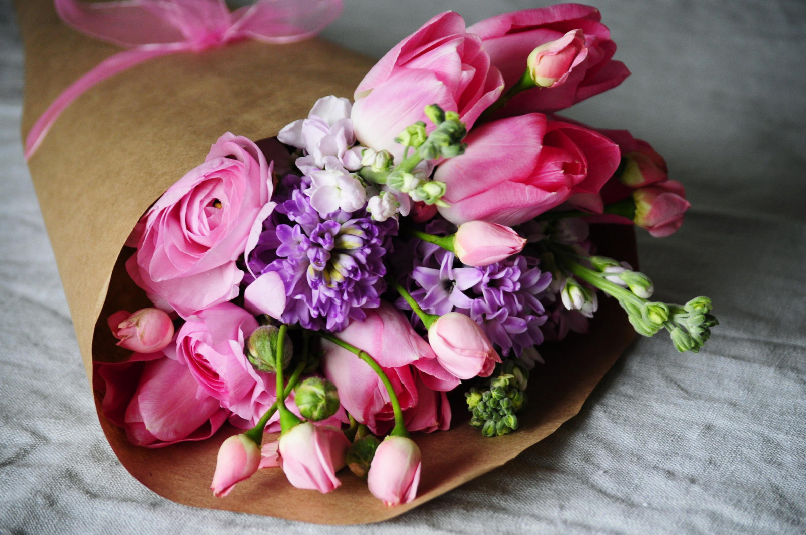 สีชมพู, ช่อดอกไม้, ดอกทิวลิป, บัตเตอร์