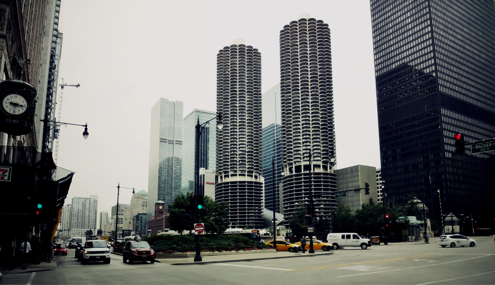 도시, 거리, 고층 빌딩, 기계, 시카고, 주차, 일리노이
