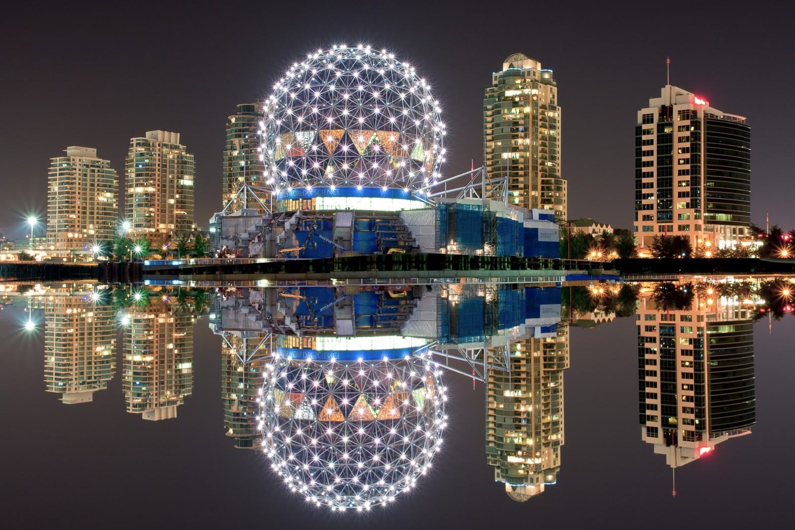 phản ánh, Canada, đèn, đêm, Vancouver