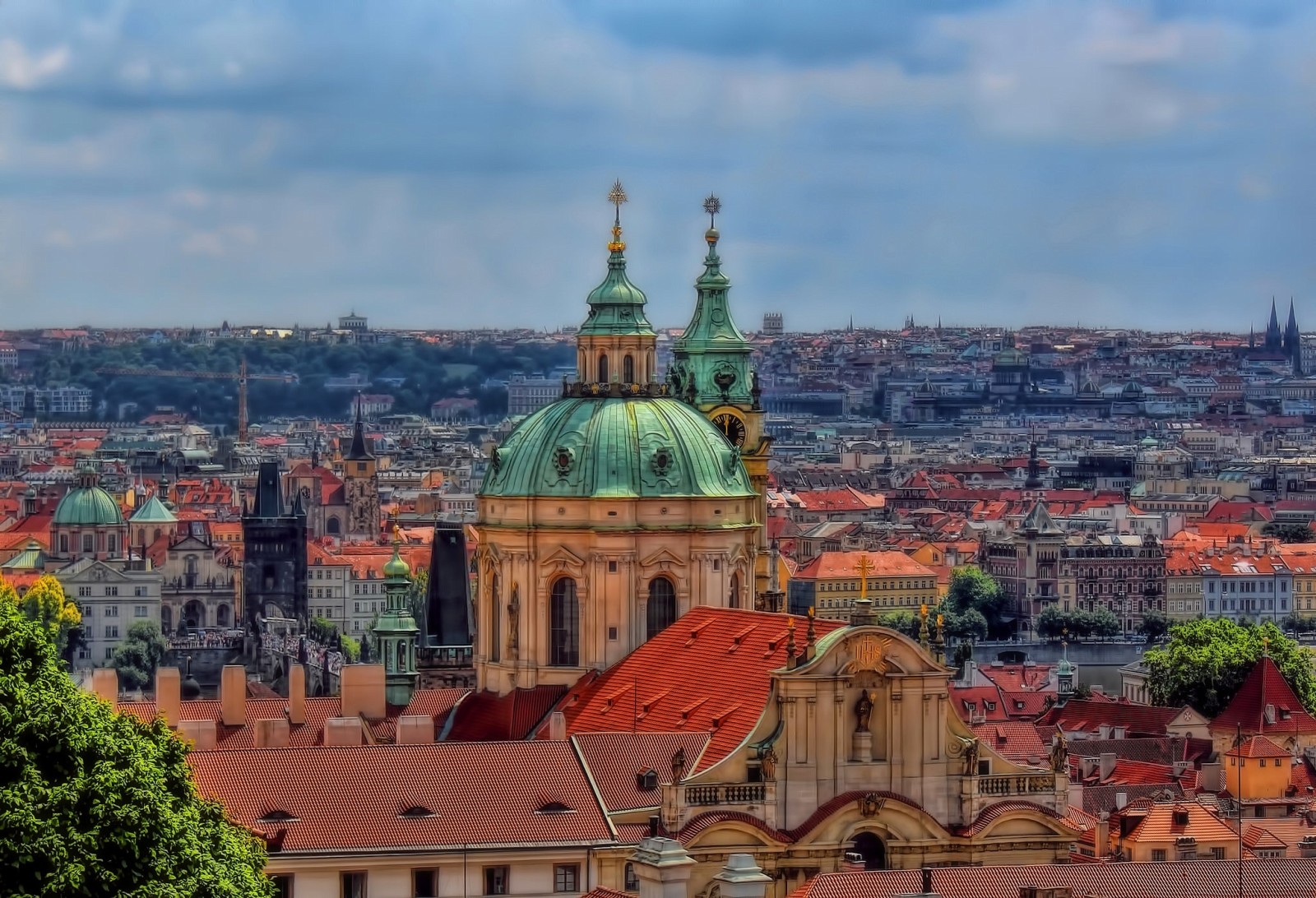 panorama, bangunan, Gereja, Kuil, Praha, Republik Ceko, Mala Strana, Kota Kecil