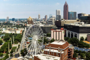 Atlanta, bangunan, kota, Pusat kota, GA, Georgia, rumah, Utara