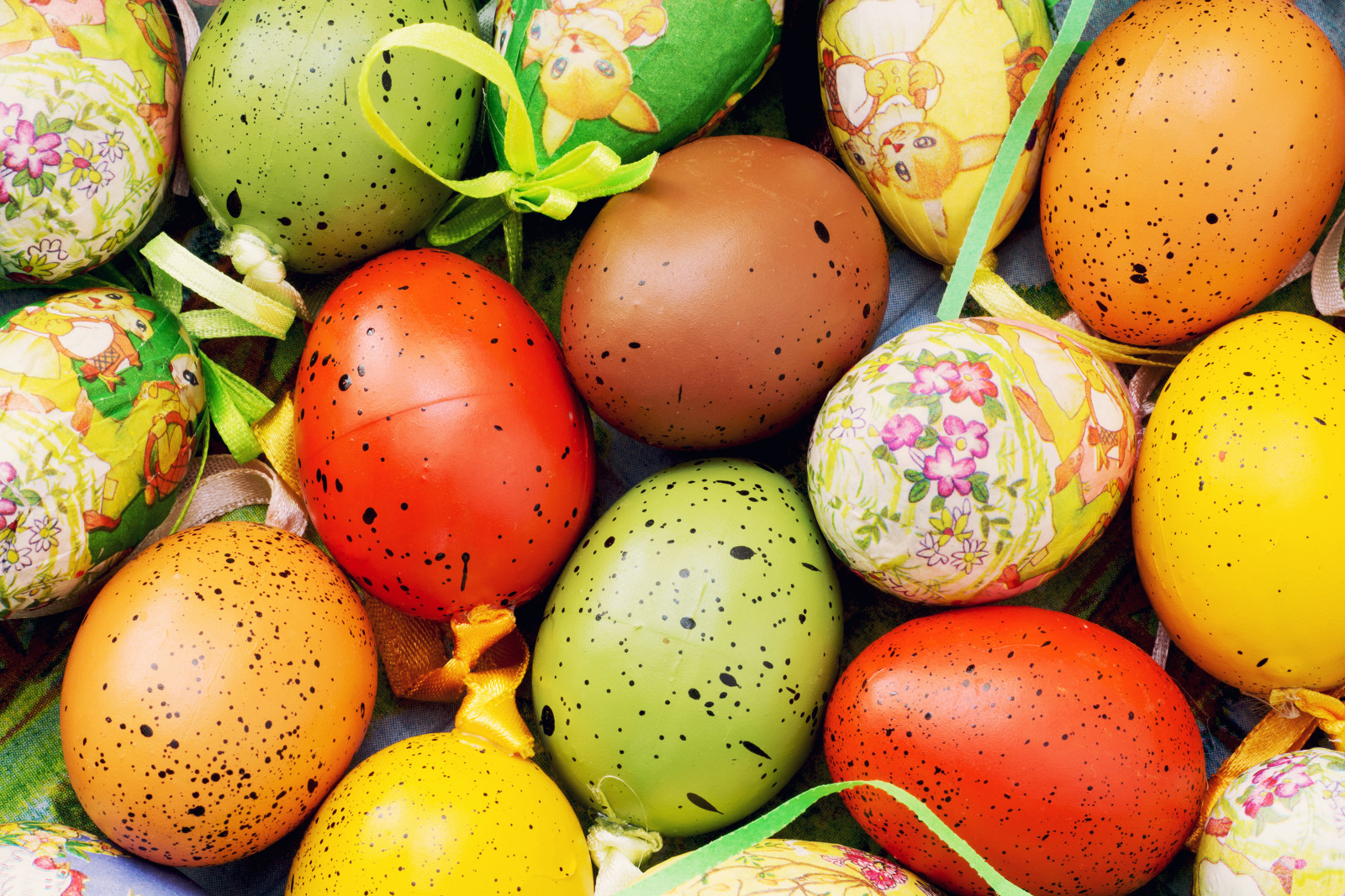 dekorasi, telur, senang, Paskah