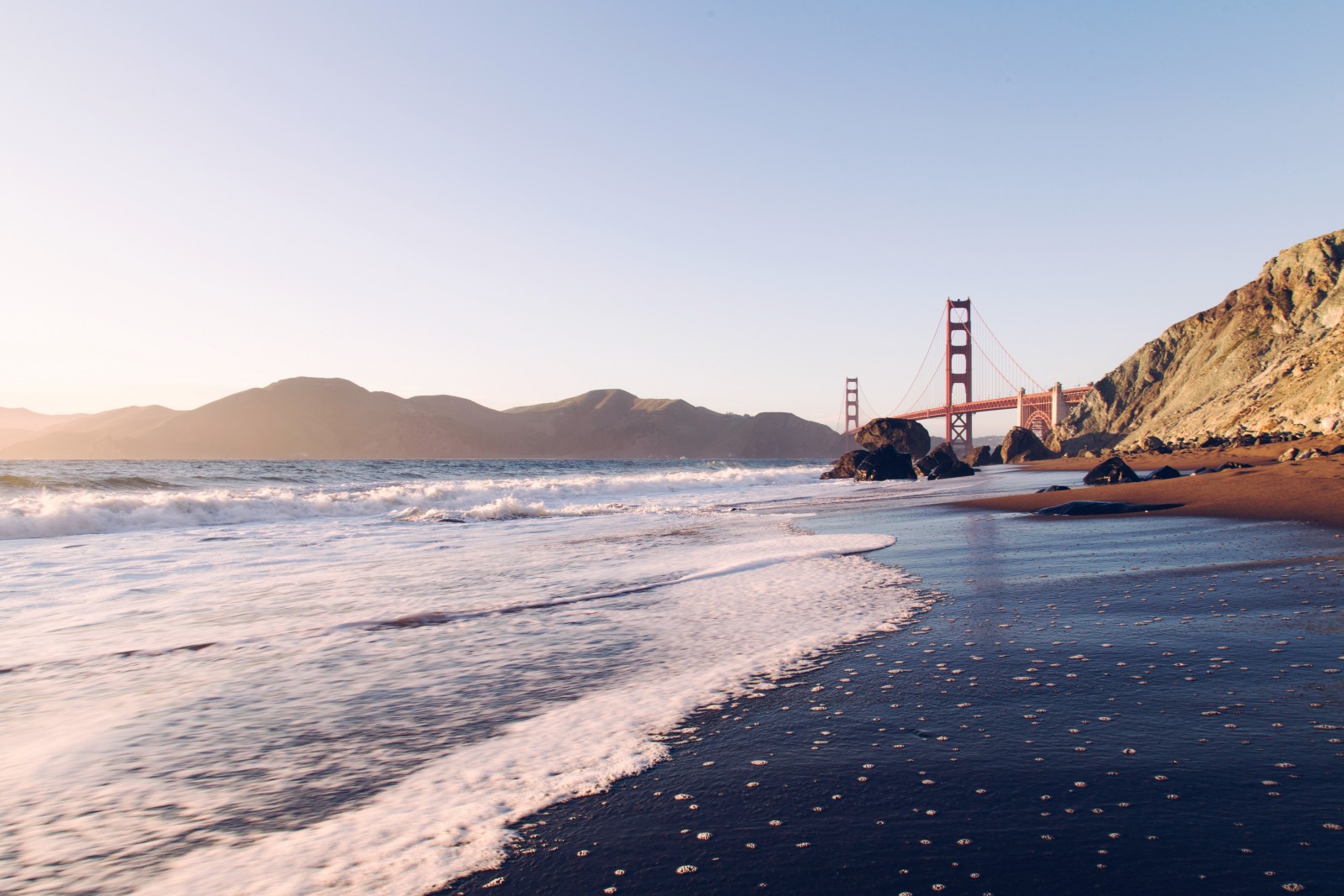 pantai, batu, San Fransisco, jembatan Golden Gate