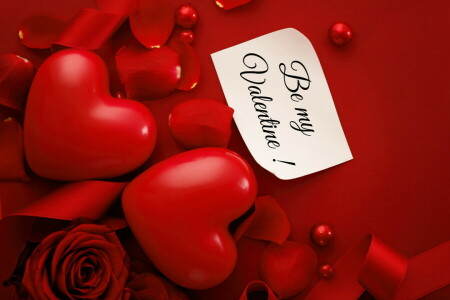 심장, 사랑, 빨간, 낭만적 인, 실크, 발렌타인 데이