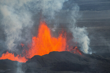 バーダルブンガ, アイスランド, 溶岩, 噴火, 空, 火山