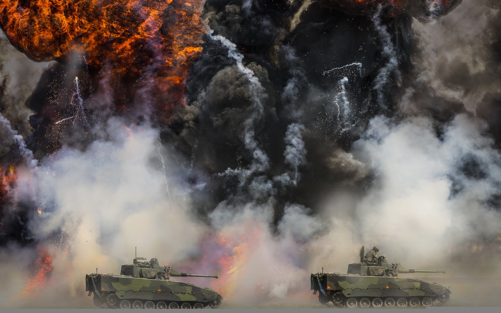 탱크, 폭발, 시뮬레이션 된 싸움