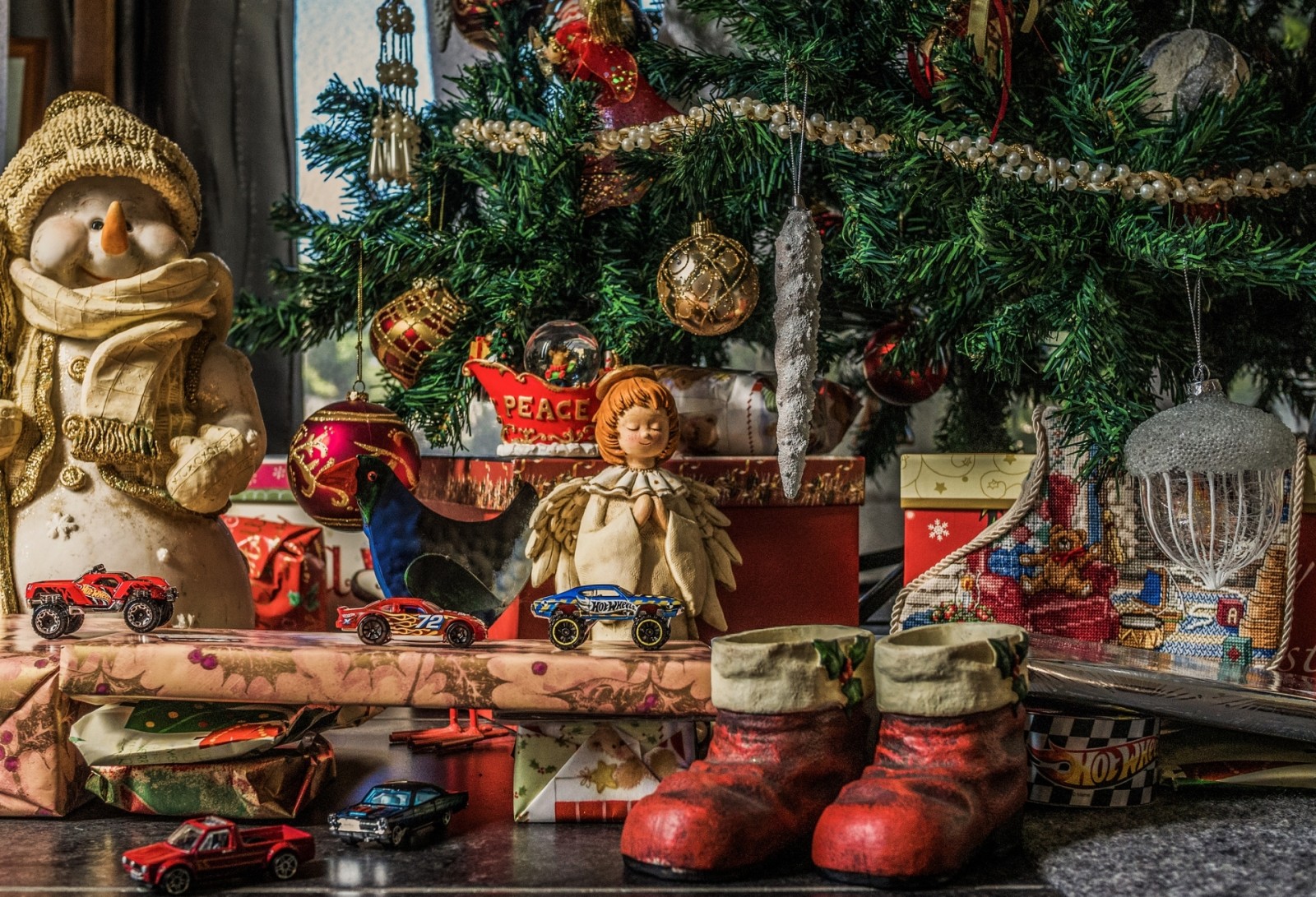 liburan, hadiah, mainan, merapikan, boneka, dekorasi