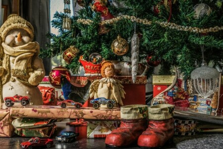 装飾, 人形, プレゼント, 休日, スプルース, おもちゃ