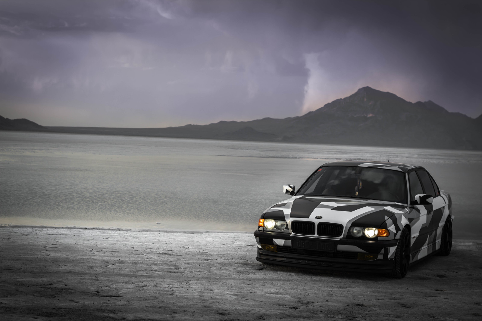 BMW, チューニング, e38, カモ, アルピナ, 北極迷彩, 740il, 入る