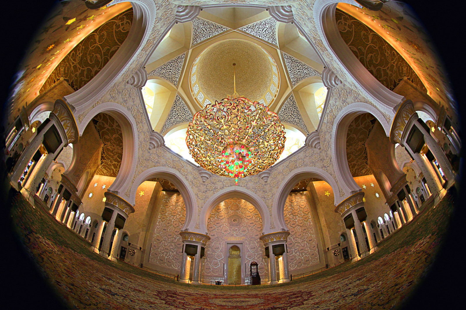 아랍 에미리트, 건축물, 아부 다비, 돔, 셰이크 자이드 그랜드 모스크, 샹들리에, 종교