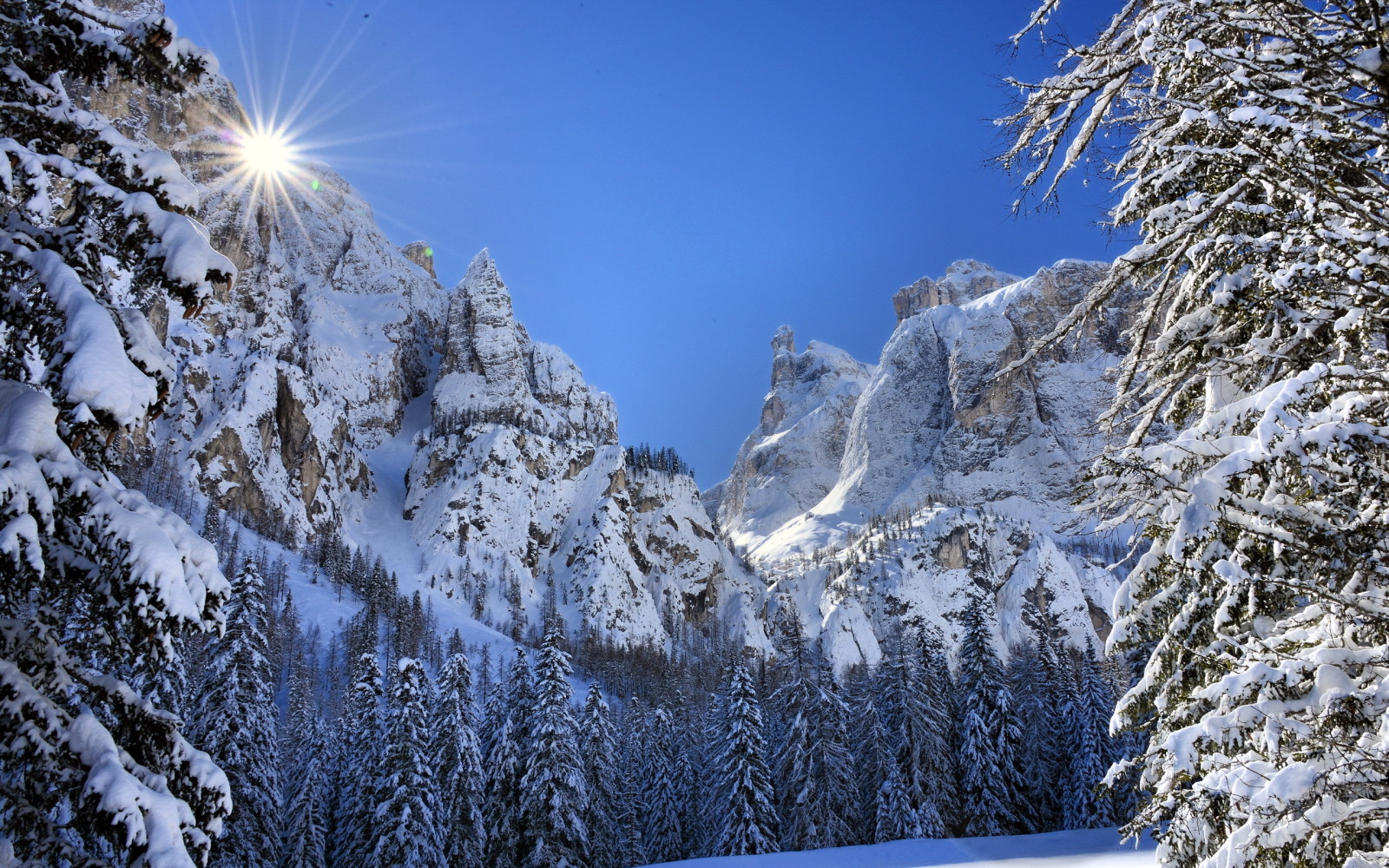 mùa đông, phong cảnh, núi