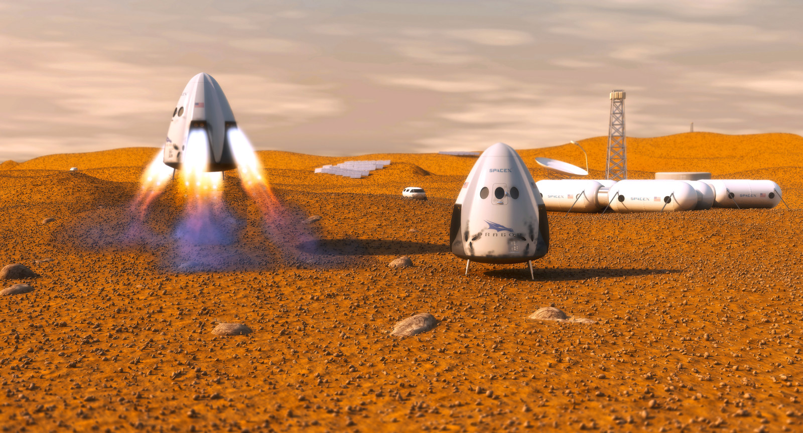 우주선, 화성, 은밀한, 드래곤 스페이스 X