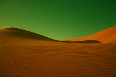바르 칸, 사막, 초록, 모래 사장, 하늘