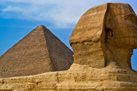 エジプト, ピラミッド, 彫刻, スフィンクス