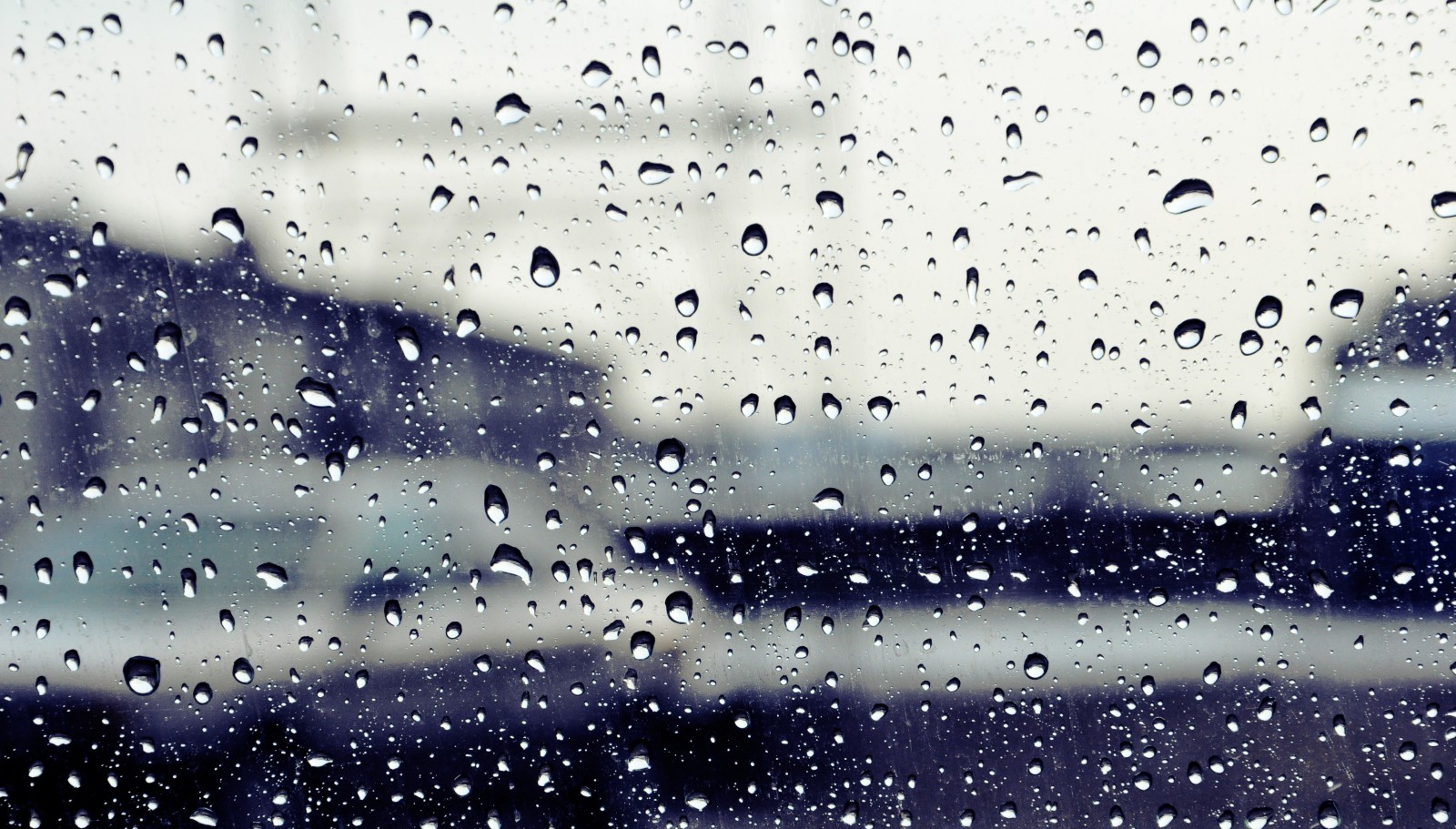 都市, 通り, ガラス, 雨, 落とす