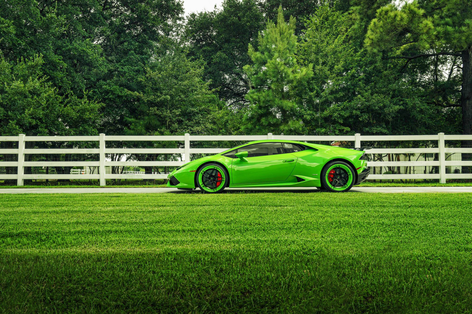 Lamborghini, supercar, warna, hijau, Huracan, sisi, roda, Adv.1