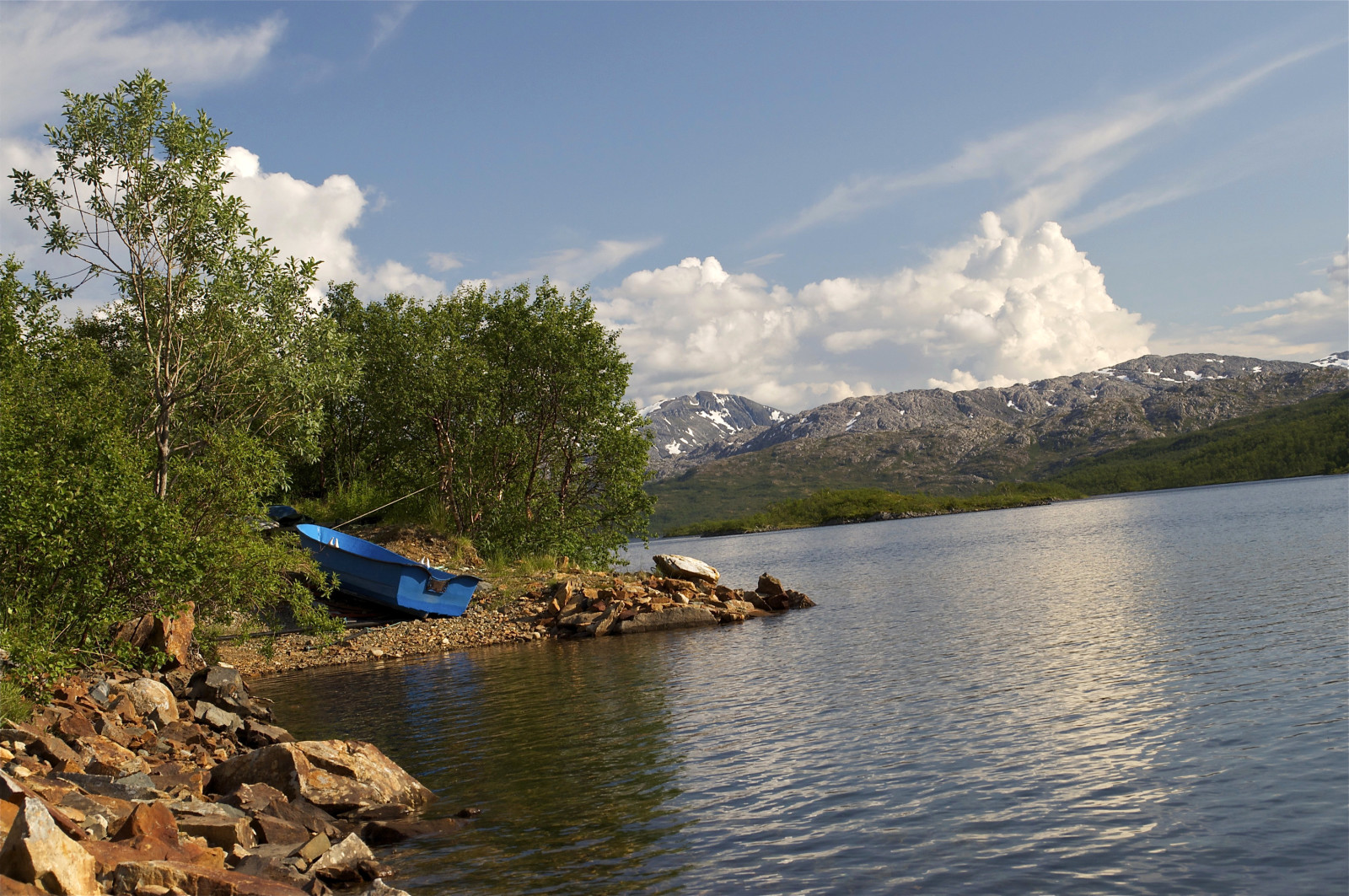 자연, 호수, 산, 노르웨이, 사진, 보트, 연안, 한스 네스