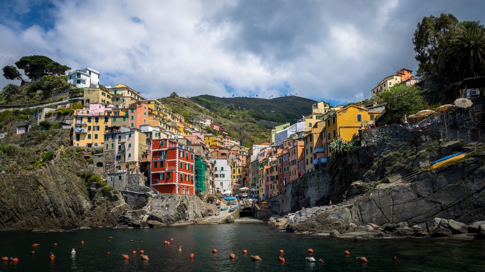 ทะเล, อิตาลี, อาคาร, ชายฝั่ง, Liguria, Riomaggiore, Cinque Terre, ทุ่น
