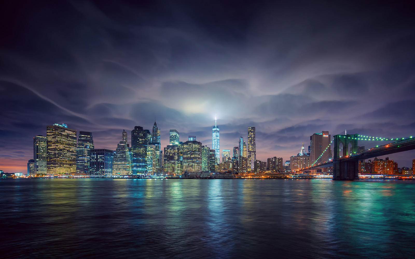 thành phố, buổi tối, đèn, Hoa Kỳ, Newyork