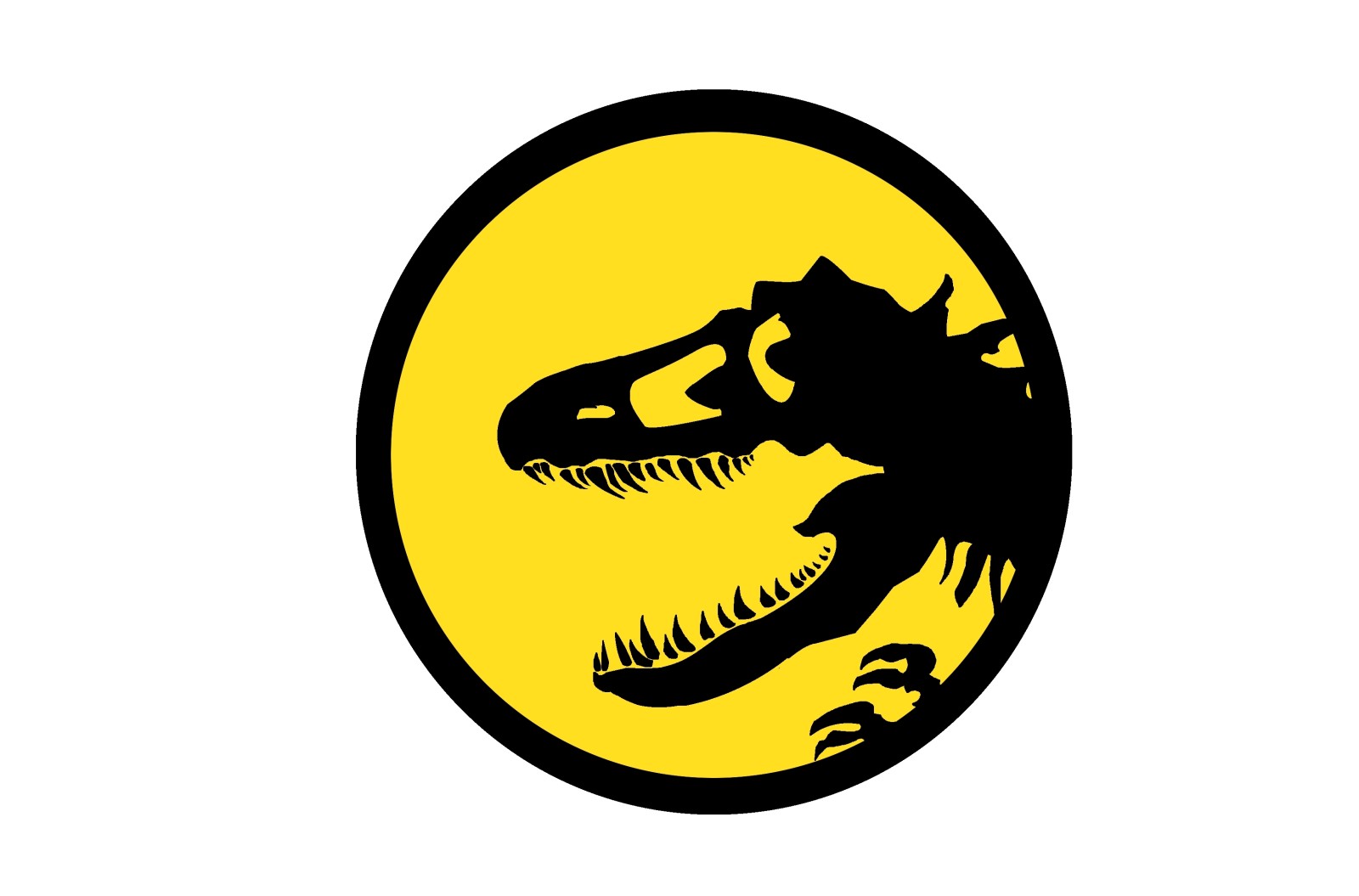 hitam, kuning, logo, dinosaurus, bahaya