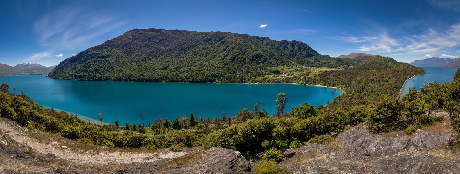 호수, 파노라마, 뉴질랜드, 언덕, 오 타고, 반도, 와카 티푸 호수, 목장 언덕