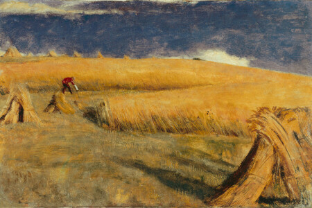フィールド, 丘, 風景, ニヴァインウェル, 画像, 収穫, ウィリアム・ホルマン・ハント