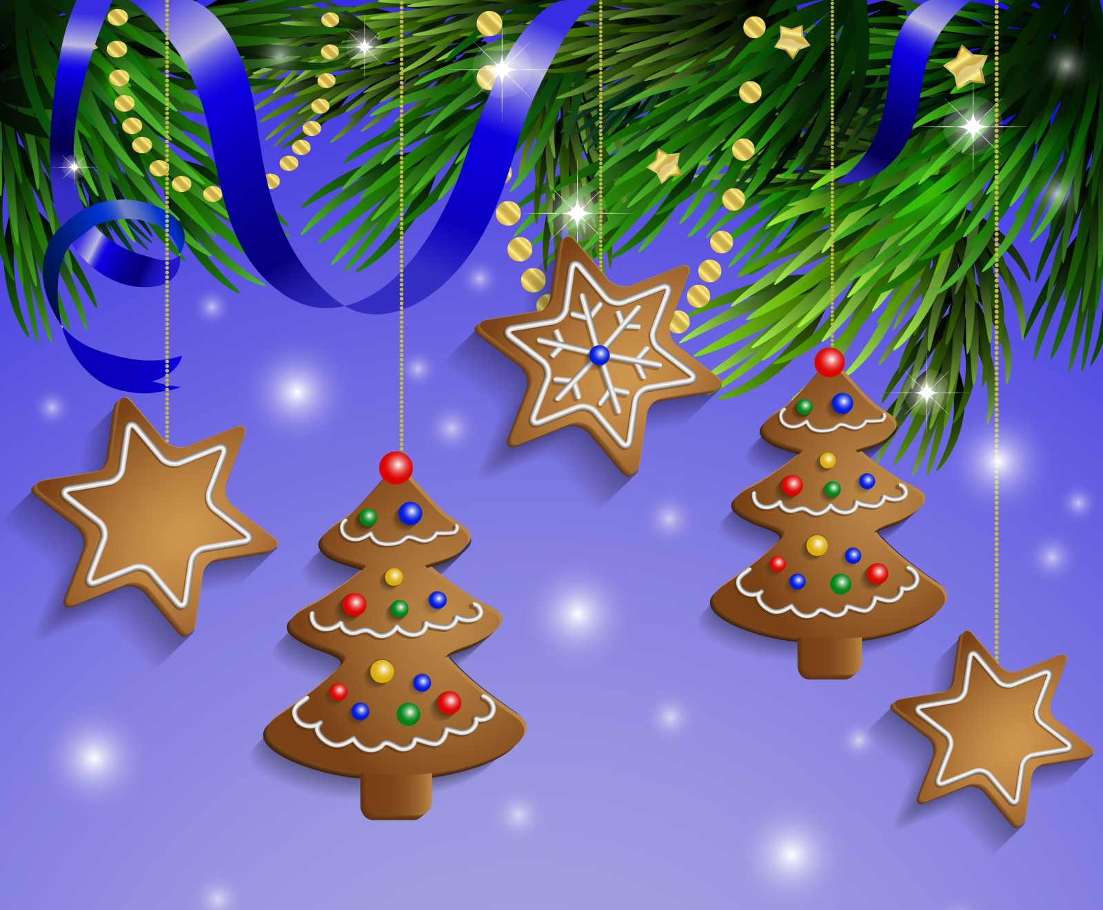 눈, 불알, 새해, 크리스마스, 장식, 명랑한, 크리스마스, 쿠키
