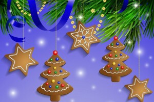 ボール, クリスマス, クッキー, デコレーション, メリー, 新年, 雪, クリスマス