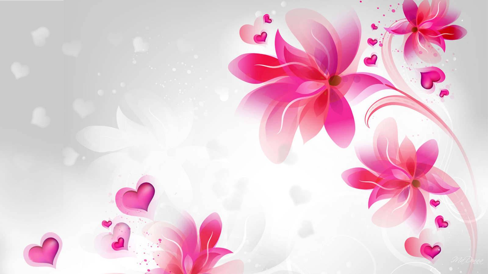 hari Valentine, bunga-bunga, jantung, kolase