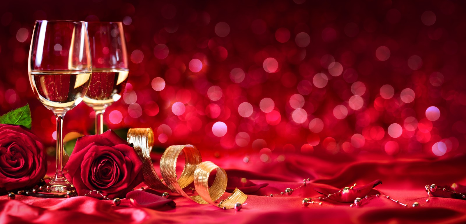 hari Valentine, mawar, tape, anggur, kacamata, kelopak, sampanye, tunas