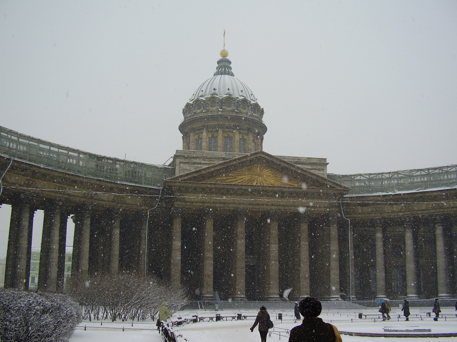 salju, kota, musim dingin, Rusia, orang-orang, St. Petersburg, Katedral, Peter