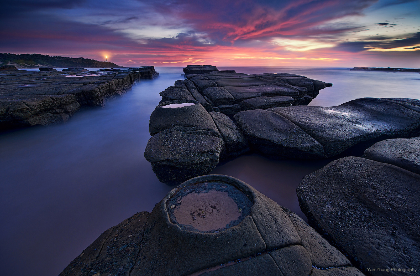 石, 朝, 灯台, オーストラリア, ニューサウスウェールズ州