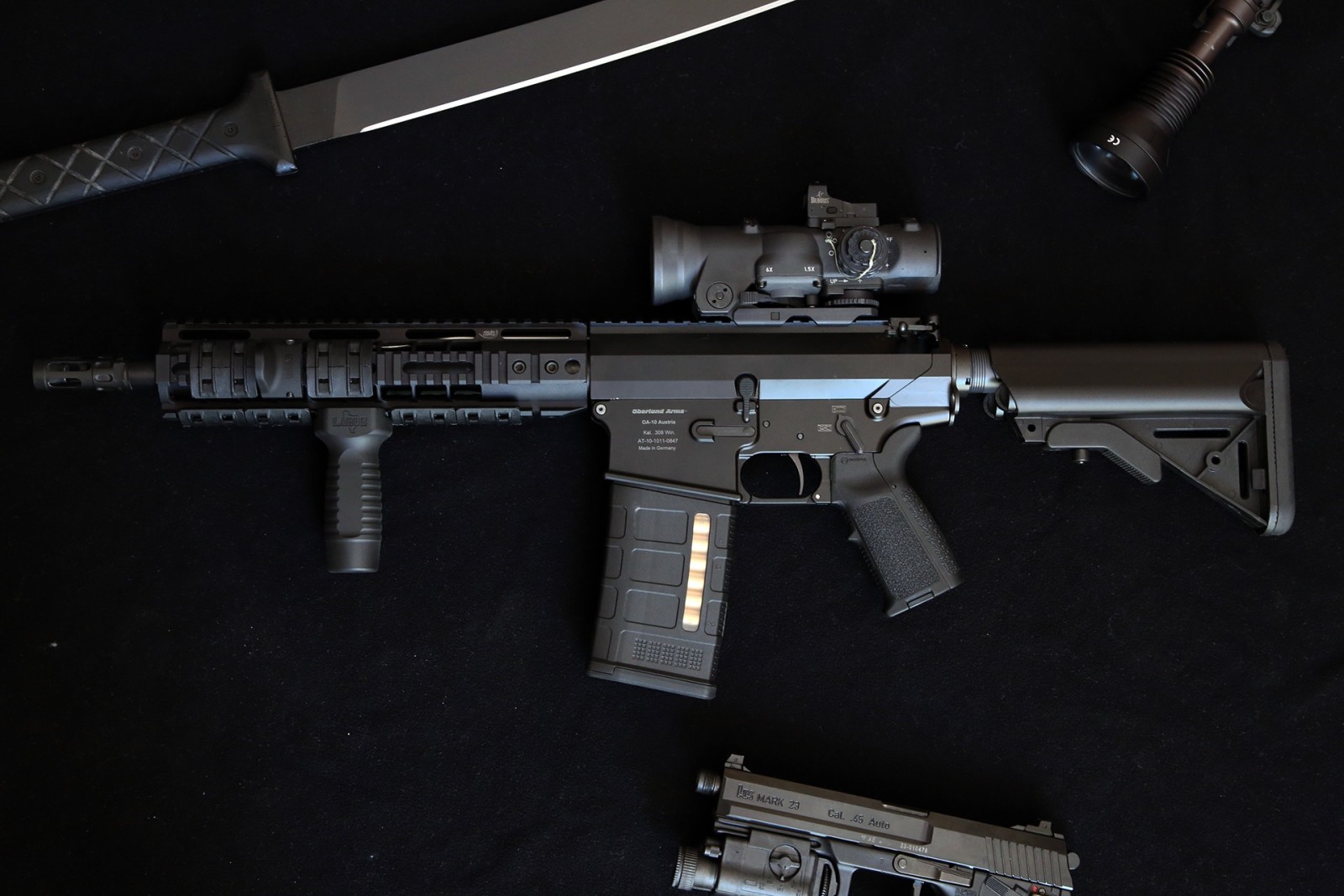 senjata, senjata, pisau, senapan otomatis, senter, DMR, OA-10