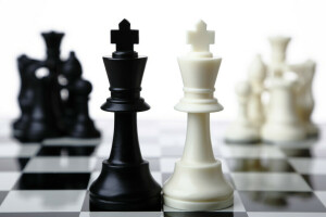 黒, チェス, キング, 白い