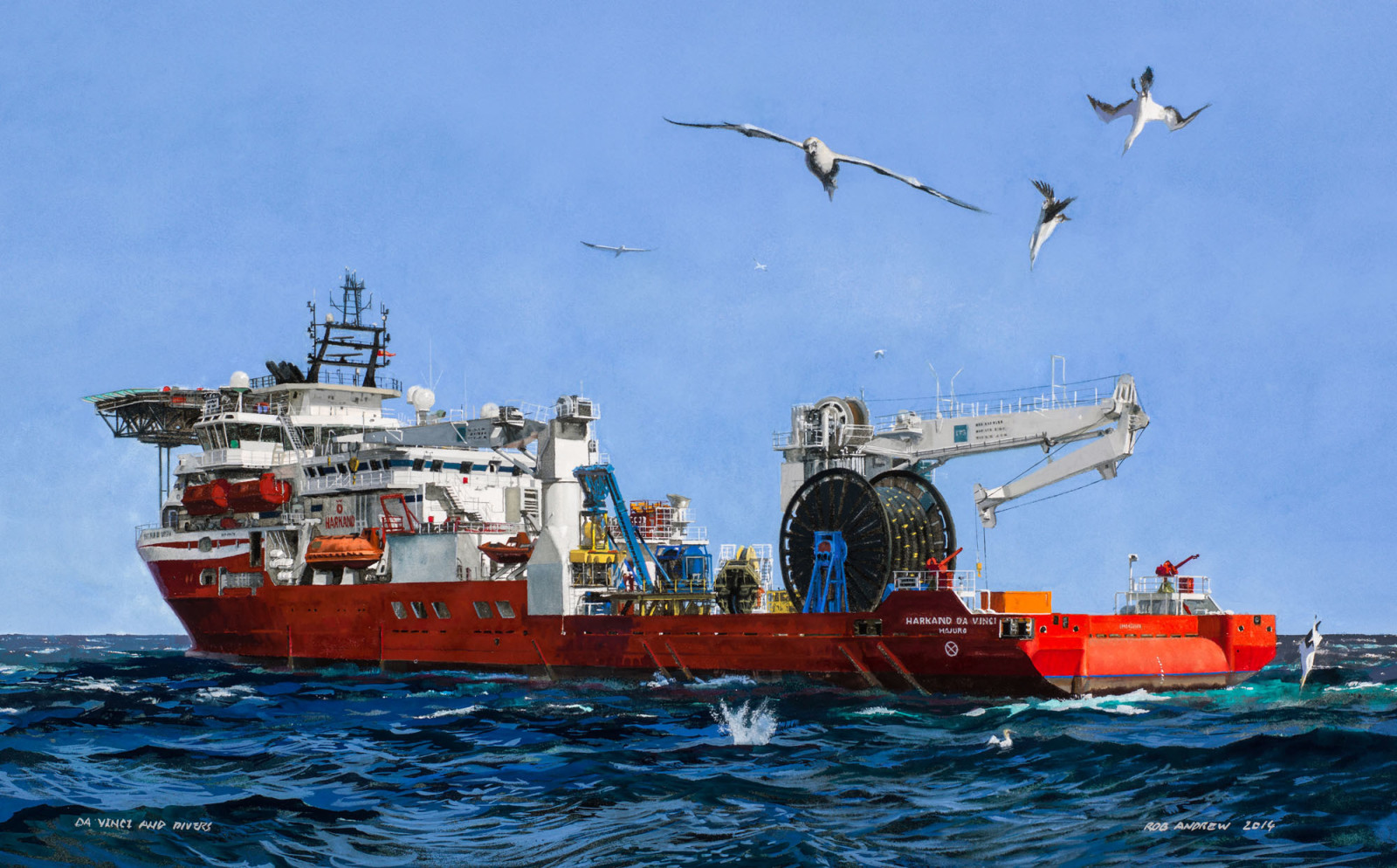 天空, 海, 船, 鸟类, 被潜水员使用, 马绍尔群岛, 哈坎德·达·芬奇