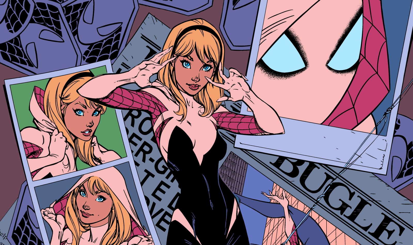 gadis, seni, Pahlawan, komik Marvel, Gwen Stacy, Spider-Gwen