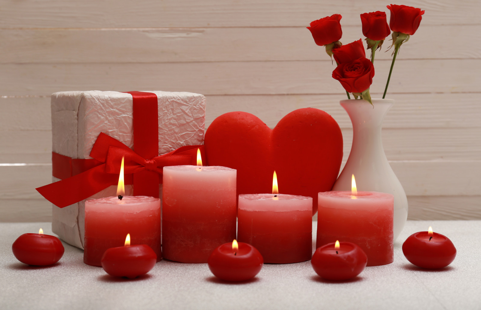 爱, 浪漫, 情人节, 心, 蜡烛