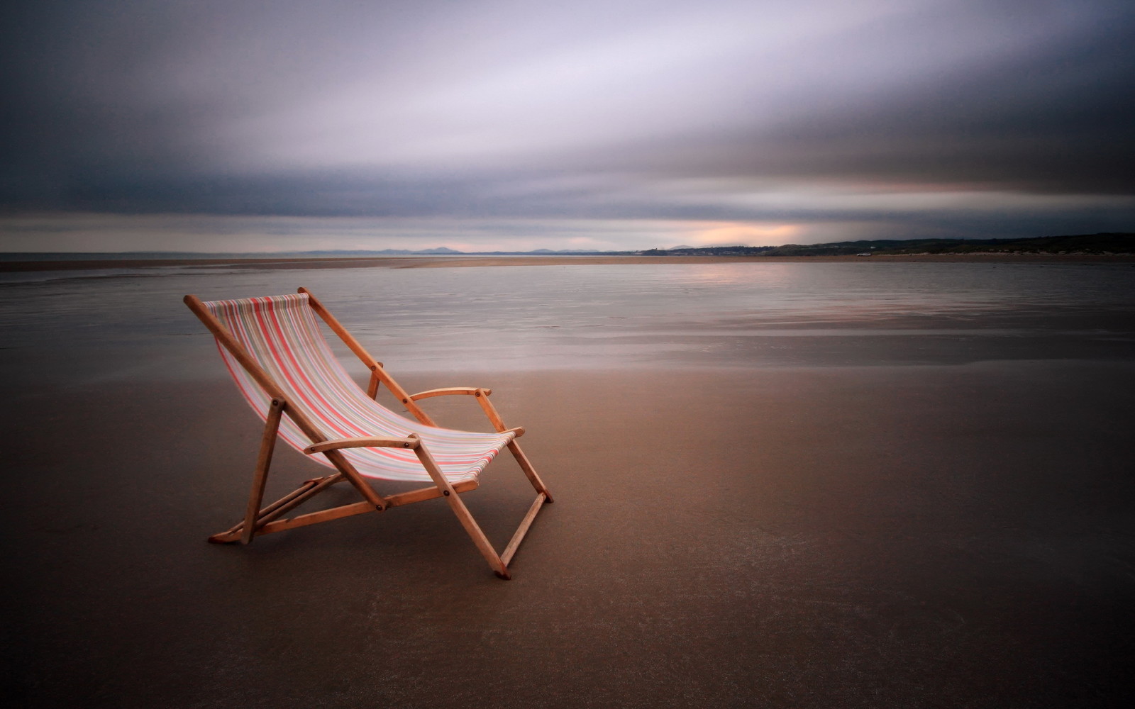 日落, 海, 椅子